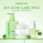 Glad2Glow Acne Jerawat Bundle 4pcs paket Centella madeca cream-Moisturizer+Serum+Cleanser+Toner Skincare Centella Masker Menghilangkan Menenangkan kemerahan pada kulit Atur Minyak BerlebihMerawat Kulit g2glow official store acnaway