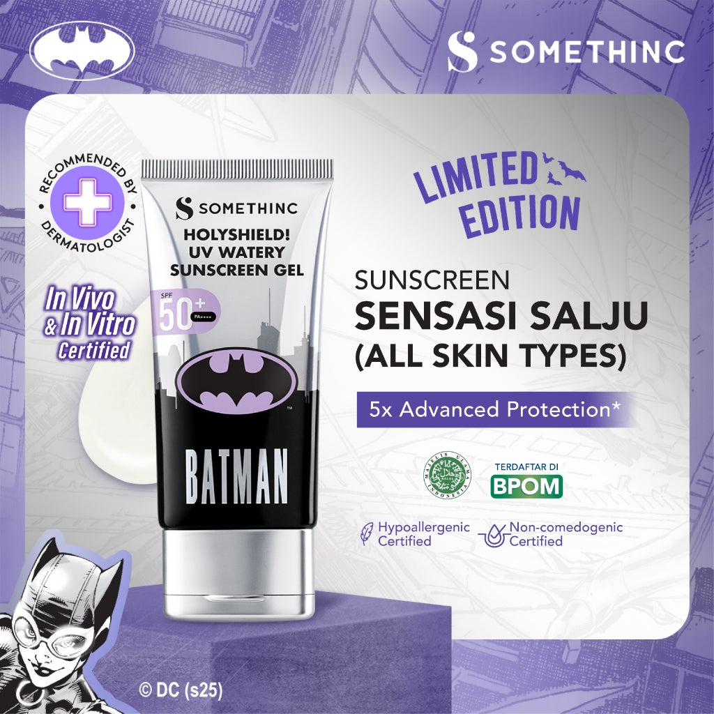 [GRATIS HADIAH] SOMETHINC Best Bundle Batman Edition (Tipsy Mascara, Ceraplump Tinted Lip Balm, Eyeliner, Sunscreen, Low pH Cleanser)| Mascara Keratin Lash Lift, Memberikan Bulu Mata Efek Lebih Panjang & Lentik Dalam Hitungan Detik