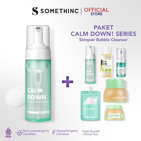 SOMETHINC [2 PCS] Paket Calm Down Series Skinpair Bubble Cleanser | Sabun Cuci Muka untuk Kulit Sensitif & Iritasi. Meredakan Kemerahan, Memperkuat Skin Barrier, Facial Wash untuk semua tipe kulit