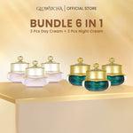 Glowsicha Bundle 6in1 (3pcs Day Cream + 3pcs Night Cream Jelly Booster) Krim Siang Malam Cerah Glowing Niacinamide UV Filter Gold Gel Cream Wajah Lembab Mencerahkan Skincare Harian Paket Lengkap Perawatan Wajah Krim Siang Malam Halus Lembut BPOM