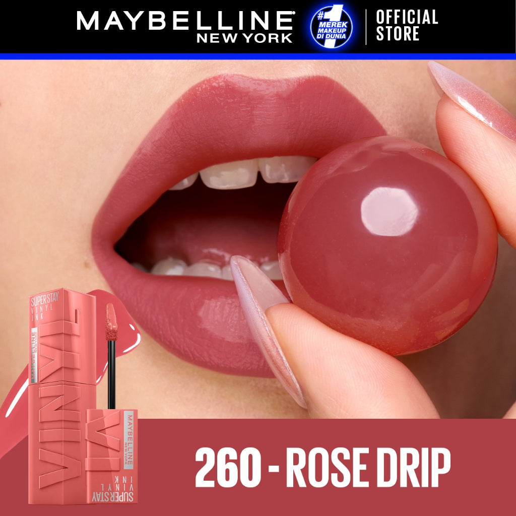 [4 NEW SHADES MILK TEA LIMITED EDITION] MAYBELLINE OFFICIAL Superstay Vinyl Ink 4.2 ml - Shiny Pigmented Liquid Lipstik Lipstick Make Up Lipcream Longlasting Waterproof Tahan Lama 16 Jam Lipstik Lipgloss Lipbalm Liptint