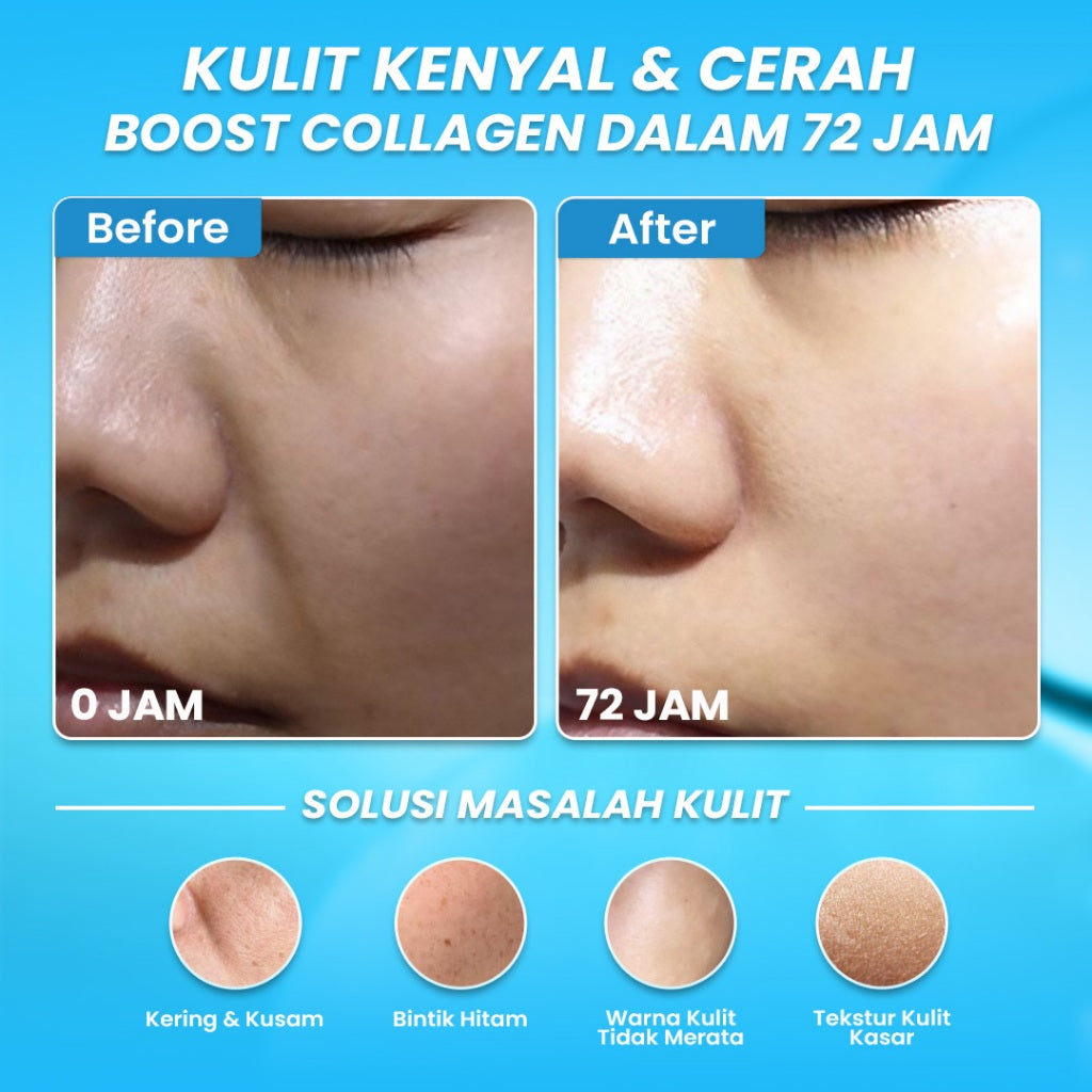 Hanasui Vitamin C + Collagen Serum - Lembap, Hidrasi & Cerah Collagen, 2% Niacinamide & 1% Vitamin C