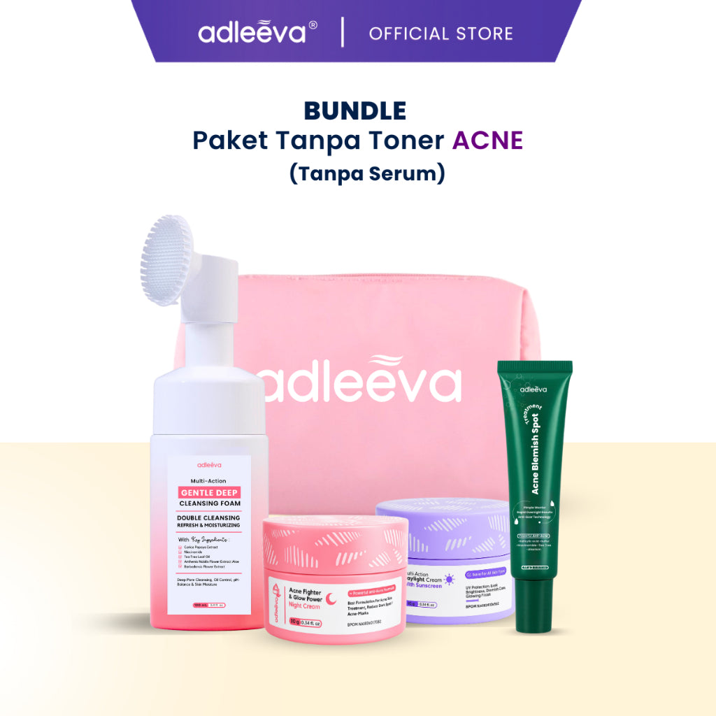 ADLEEVA - (PAKET TANPA TONER) Whitening / Acne Series