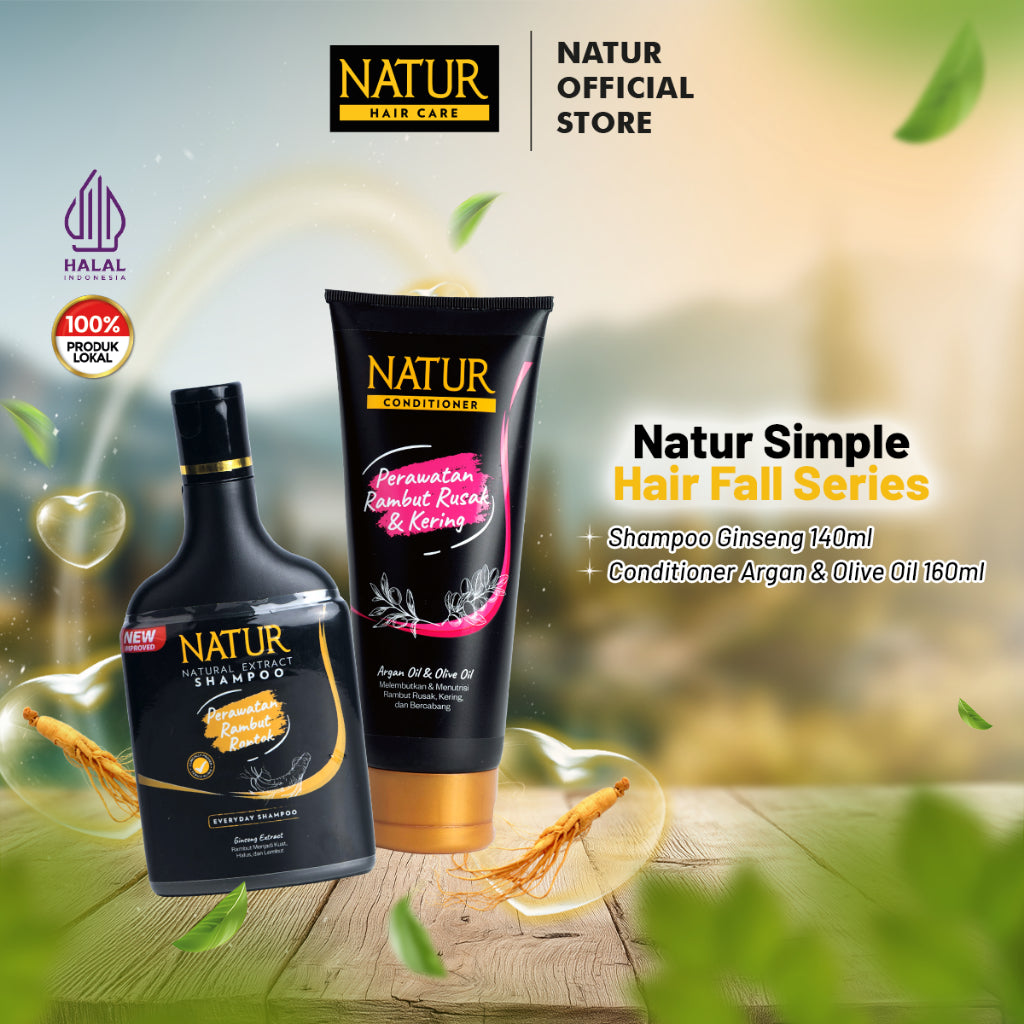 Simple Hair Fall Series - Paket Shampoo Conditioner Rambut Rontok / Anti Hair Fall / Menguatkan Akar Rambut