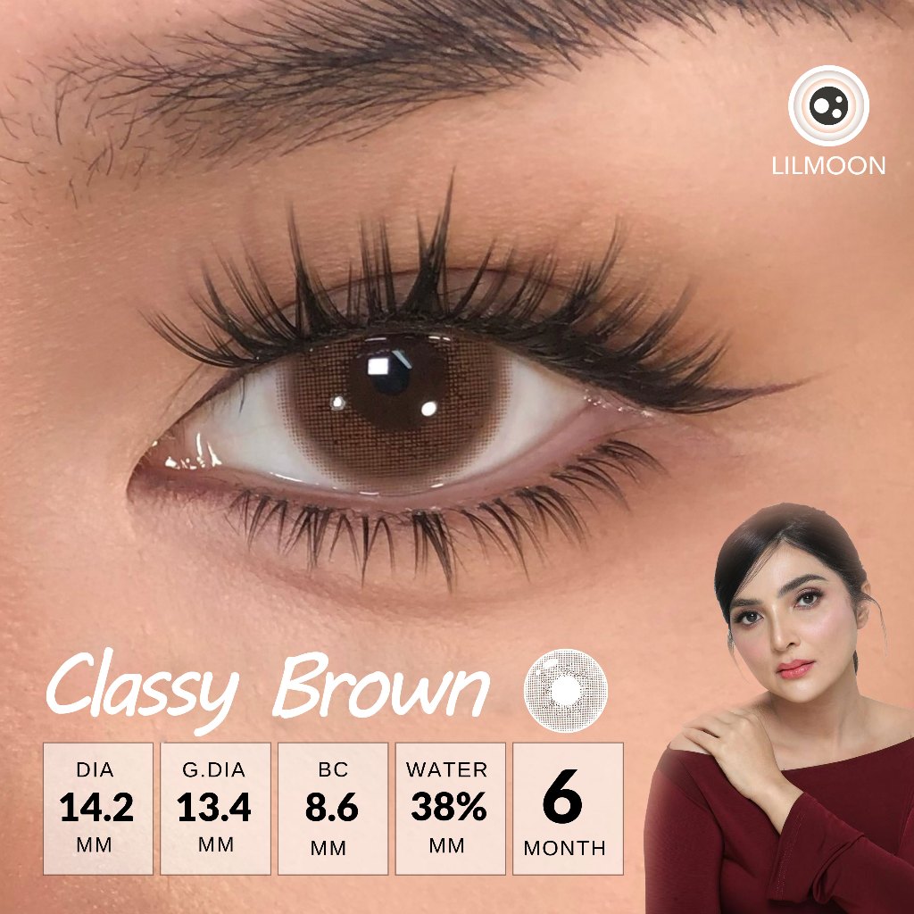 [Fuji Favorite] Lilmoon Softlens Kualitas Jepang softlens minus (0 sd -8.50) Classy Brown Color Lensa minus/natural contact softlens/softlens warna/Lensa kontak