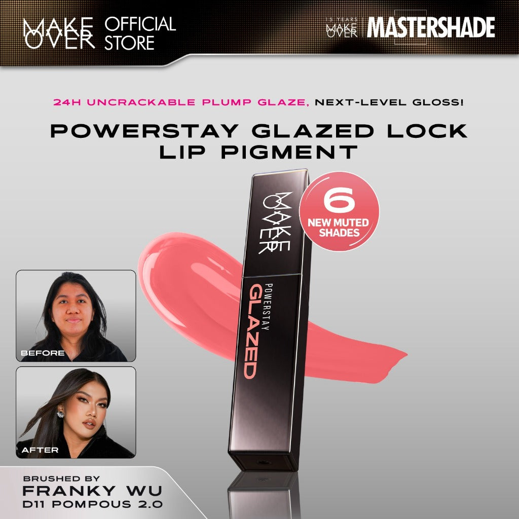 [SPECIAL 11.11] MAKE OVER Powerstay Glazed Lock Lip Pigment - NIKI Aqeela Sargio Mahalini Lip Glazed Plump Gloss Next Level Lip Cream Transferproof Pigmented Tahan Lama 24 Jam Ringan Lipstick Long Lasting Somethin Time Less w Maybe Euphoria