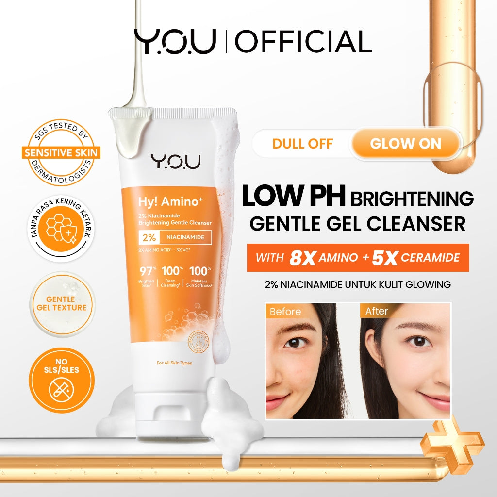 YOU Hy! Amino Facial Wash 100g Anti Acne, Hydrating, Brightening, Oil Control Sabun Cuci Muka