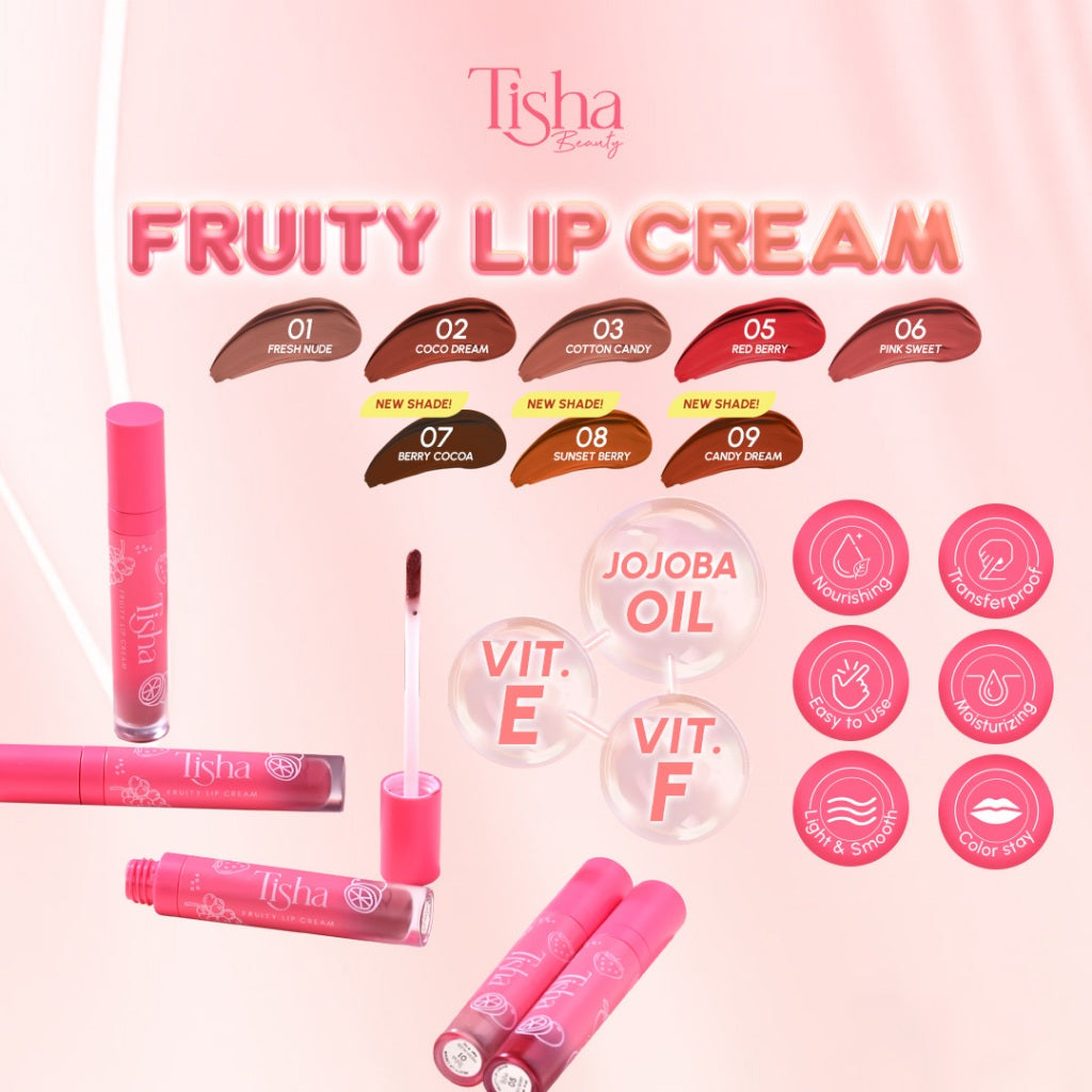 Tisha Beauty Fruity Lip Cream – Moisturizing Longlasting 12hour 4ml