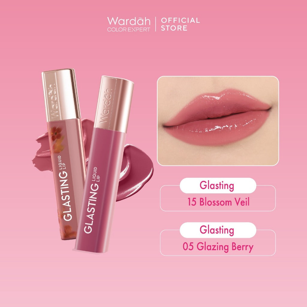 BEST SELLING! WARDAH Glasting Liquid Lip PINK POWER Lip Stain Lipgloss Lipstik Liptint Lip Matte Lipstick Lipcream Cleopatra Look Lip Cream Glossy Lip Longlasting Waterproof Tahan Lama Glaze Lip Makeup Two Tone Lip