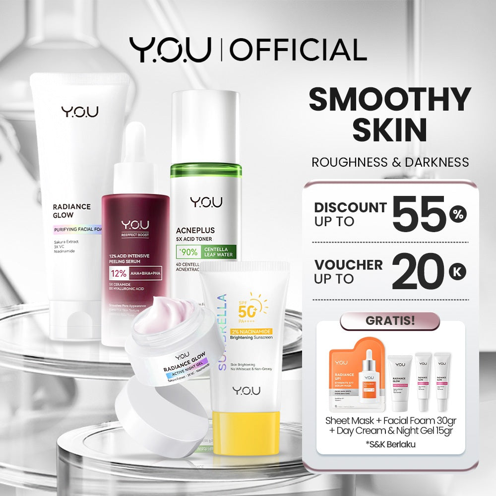 YOU 5in1 Paket Skincare Set 5pcs Radiance Glow, Radiance Up, Acneplus, Peeling Serum, Retinol,  Sunbrella