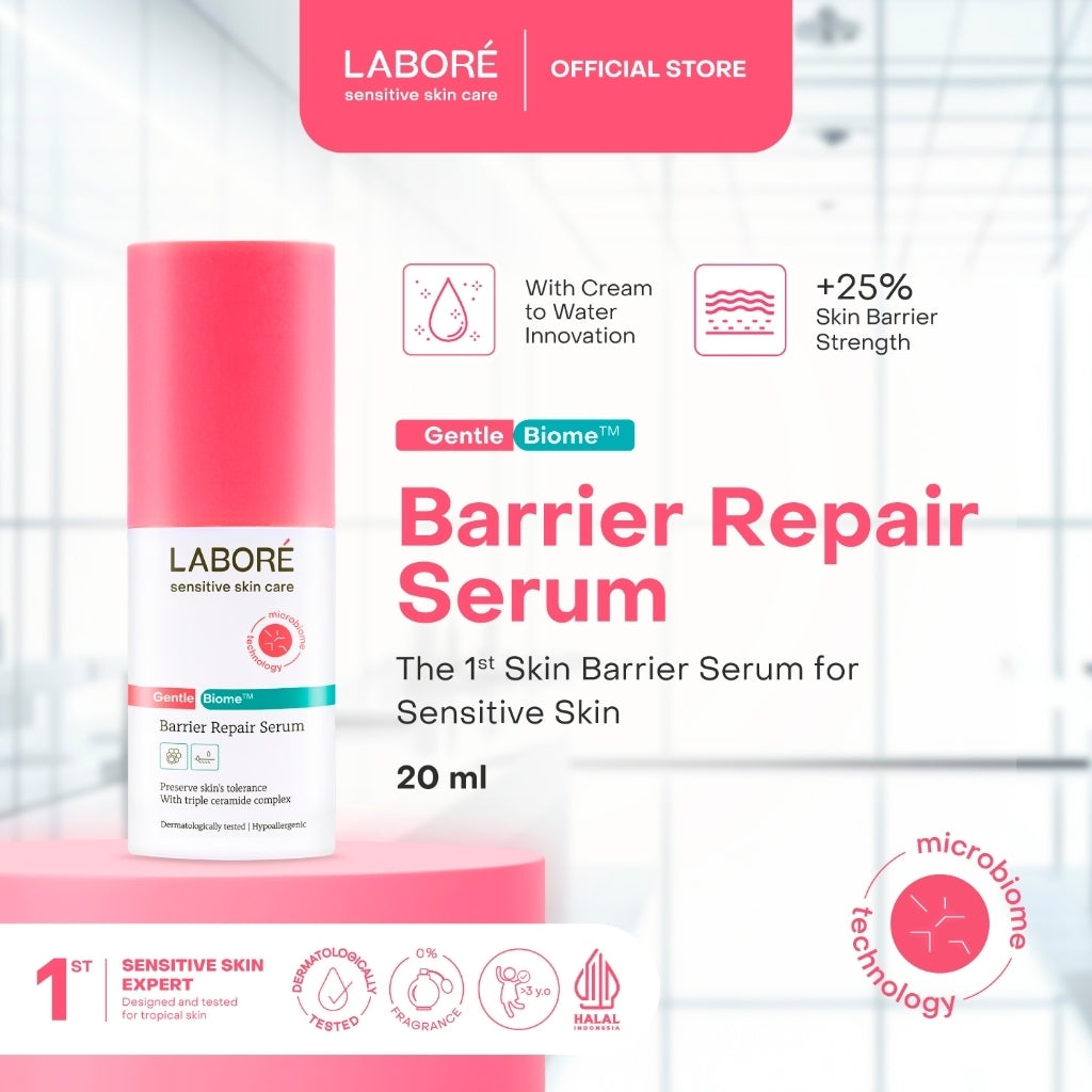 LABORÉ GentleBiome Barrier Repair Serum - Triple Ceramide Complex, Serum untuk Kulit Sensitif & Memperbaiki Skin Barrier - 7 ml