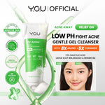 YOU Acneplus 4in1 Bundle Exfoliating Toner, Acne Spot, Serum, Hy! Amino+ 1.5% BHA Fight Acne Gel Cleanser Serum Jerawat Obat Totol Jerawat Paket Skincare