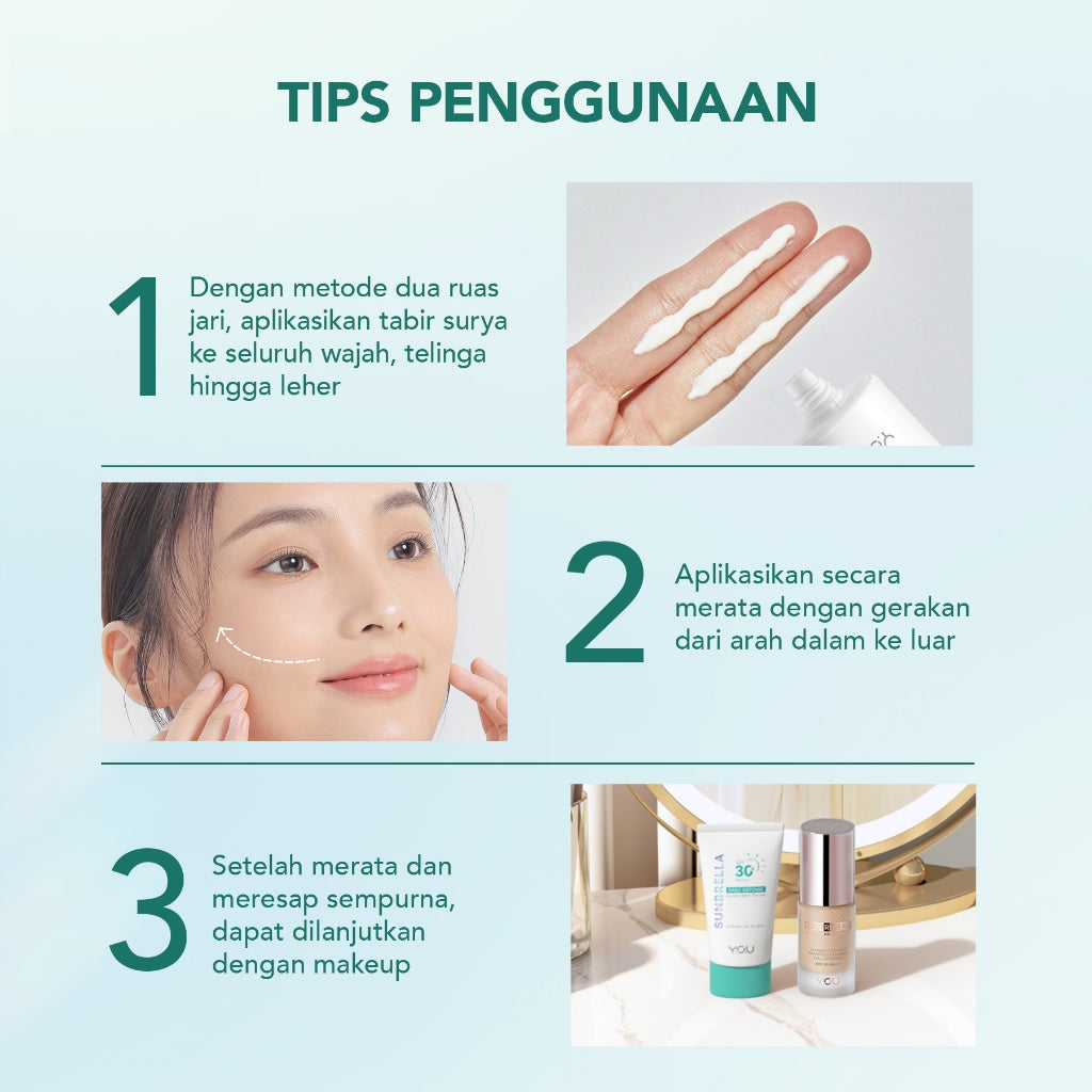 YOU Sunbrella Daily Defense Sunscreen Serum SPF30 Tabir Surya UVA UVB Blue Light Lightweight Skincare Dry Skin [Best Selling]