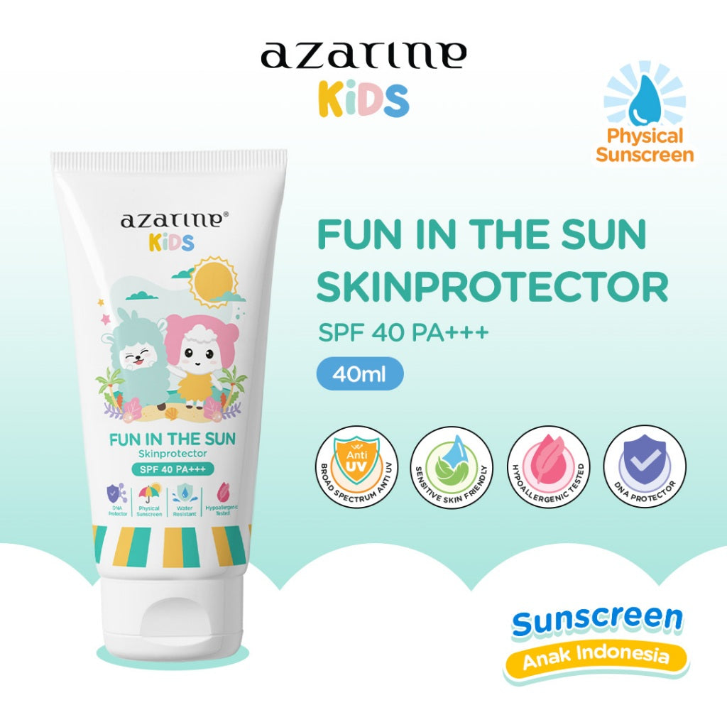 Azarine Kids Fun In The Sun Skin Protector Sunscreen SPF 40 PA+++ 40ml [LOLOS UJI INVIVO INVITRO] sunscreen baby kids kulit sensitif kulit normal all skin types