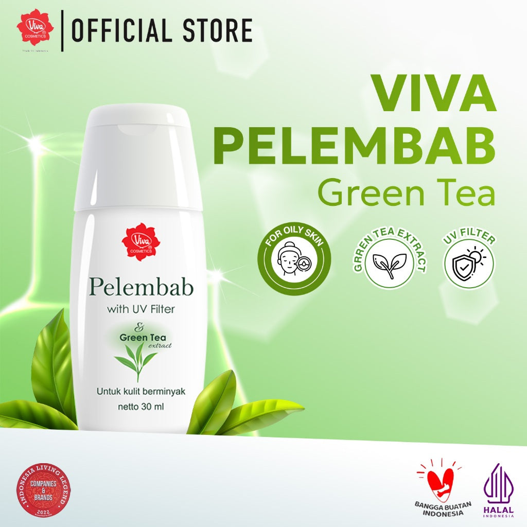 Viva Pelembab Green Tea (ANTI OXIDANT &  UV FILTER) - 30 ml