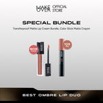 [SPECIAL 11.11] MAKE OVER Glam Lip Statement | Matte Bundle - Transferproof Matte Lip Cream Bundle + Color Stick Matte Crayon - Paket Lipcream Ombre Lips Bibir Tahan Lama Tidak Kering Ringan Halus Lebaran Raya