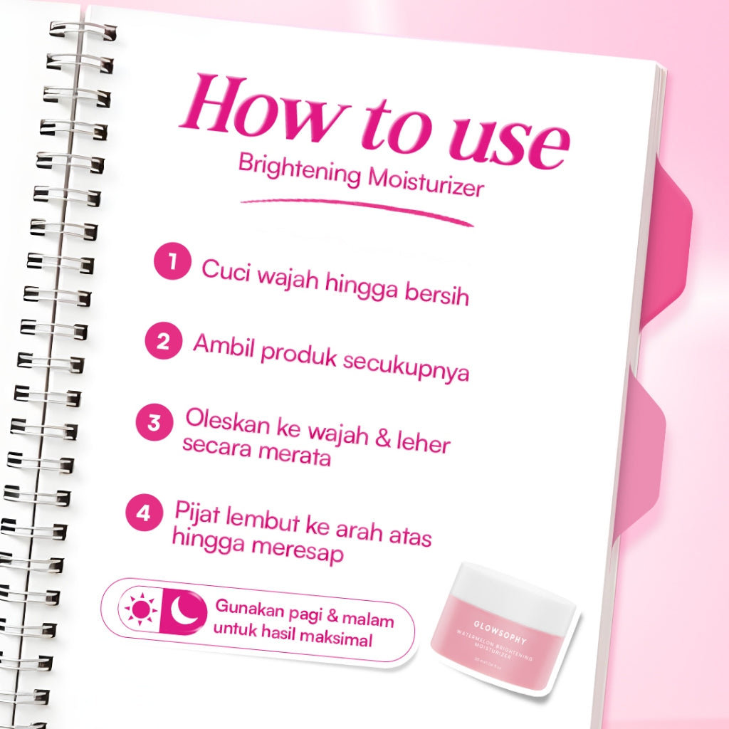 Glowsophy Bundle 2Pcs Watermelon Brightening Moisturizer Niacinamide Mugwort Gel Day and Night Skincare 30 ml