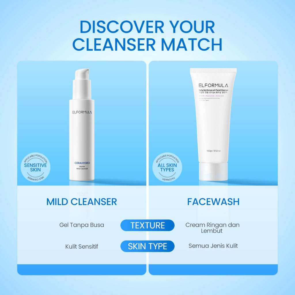 ELFORMULA Cerahydro Mild Cleanser Facial Wash For Sensitive Skin - Sabun Pencuci Muka Non Foam Low pH Pembersih Muka Face Wash untuk Melembabkan Kulit Cocok Untuk Kulit Sensitif