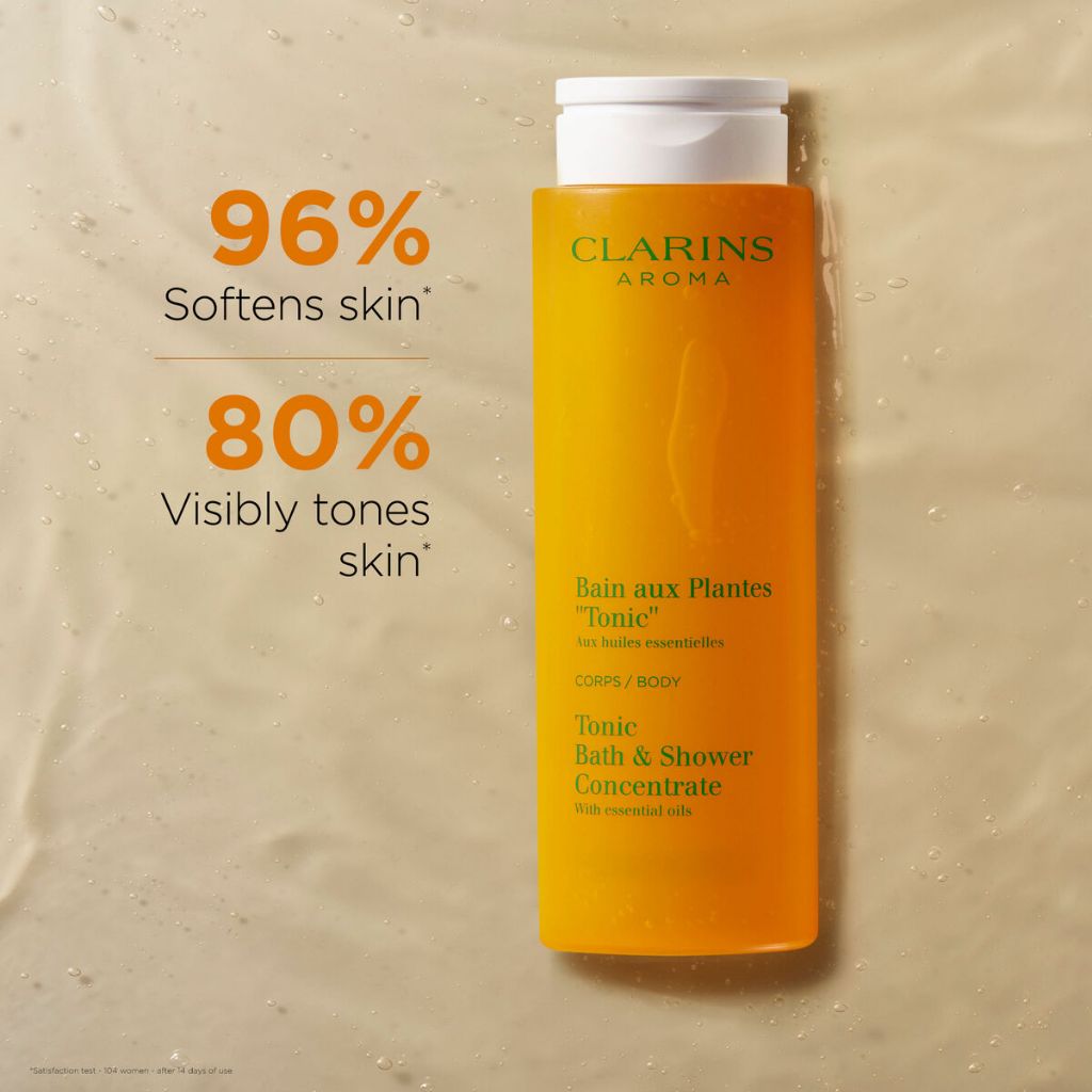 CLARINS Tonic Bath & Shower Concentrate 200ml - Sabun Pembersih Tubuh, Kulit Lembut, & Halus