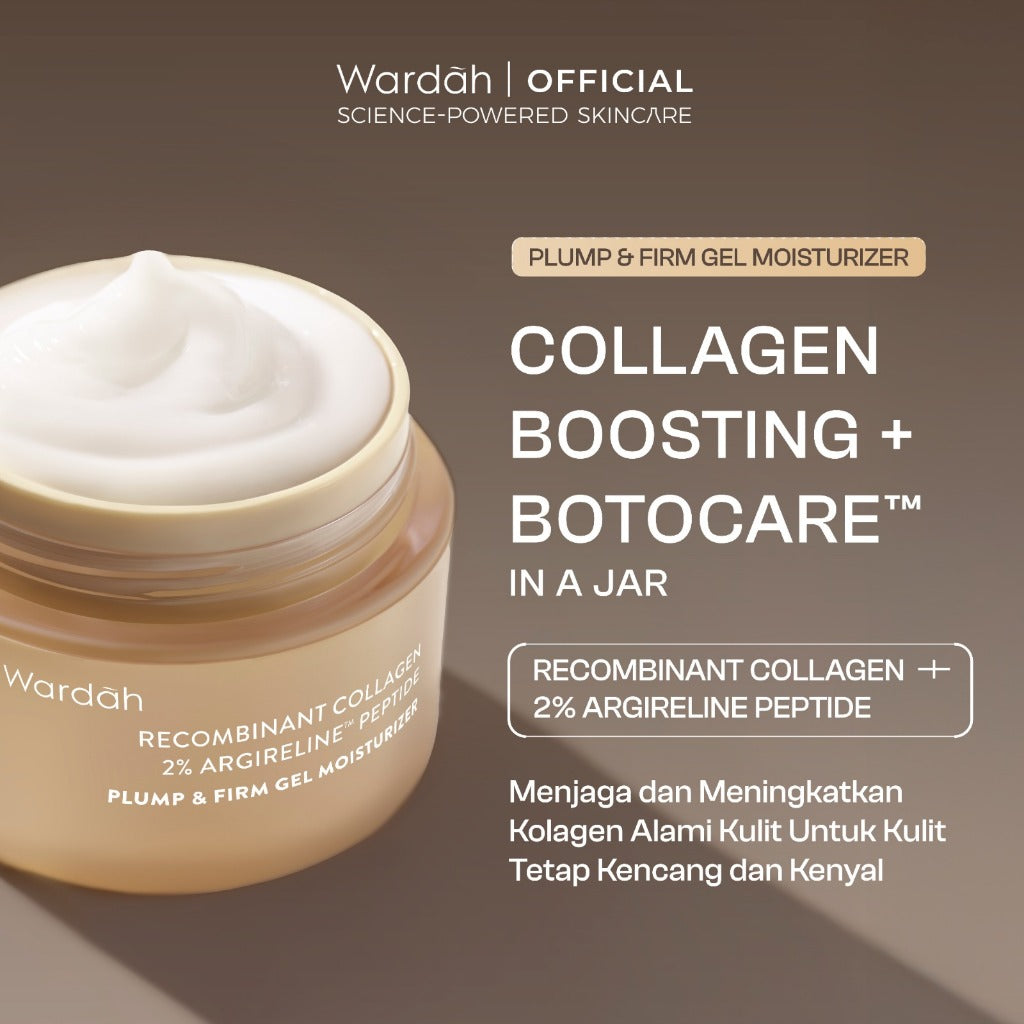 WARDAH Gel Moisturizer Series 30 g - Plump & Firm Collagen Moist, Tranexamic Alpha Arbutin, Symradiance, Cica Complex + Panthenol Ceramide, 14X Hyaluronic + Pentavitin, Vitamin C + Adenosine - Mencerahkan Wajah Kusam, Pelembab, Perawatan - Skincare