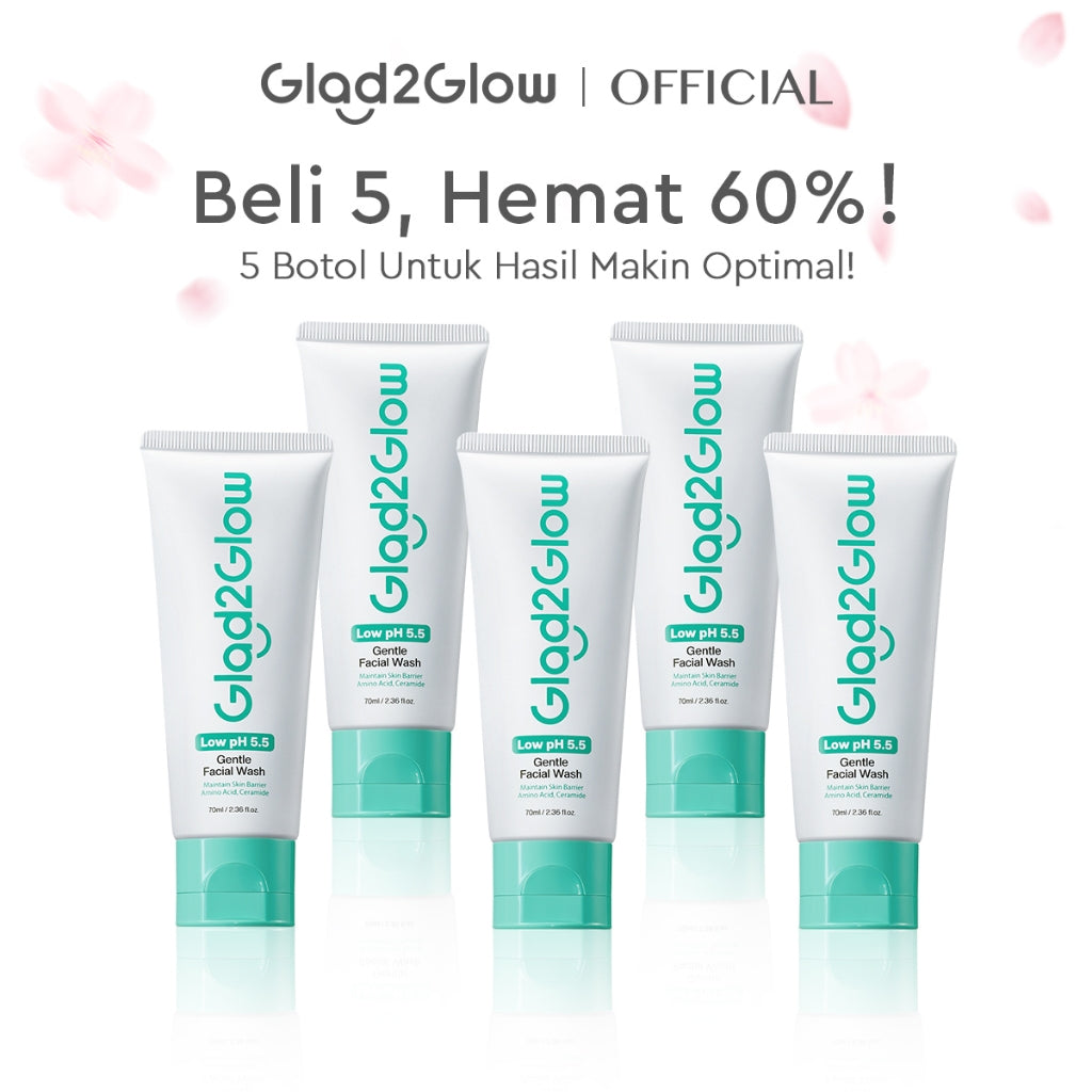 [Hemat 5PCS]Glad2Glow Facial Cleanser Series-Low PH Gel Centella Mencerahkan Pencerah Wajah Anti Jerawat Penuaan Hilangkan Flek & Tenangkan face wash Pembersih Wajah Membersihkan kotoran dan minyak Menjaga pelindung kulit Mengobati g2glow official store