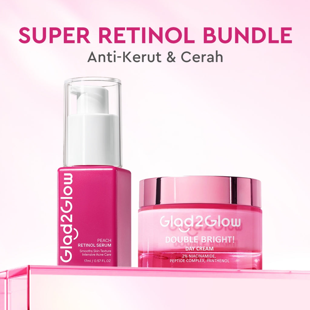 Glad2Glow Peach Retinol Serum aging serum skincare serum wajah Anti-kerut kulit halus Eksfoliasi Pulihkan Serum brightening glowing skin serum mencerahkan wajah exfoliasi wajah pelembab Membantu mencegah tanda-tanda penuaan dini glad2glow official store