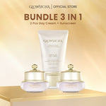 Glowsicha Bundle 3pcs Day Cream - Krim Siang Cerah Glowing Niacinamide Pearl Extract Skincare Harian Mencerahkan Krim Wajah Pagi Instan Cerah Lembut Halus Melembabkan Anti Kusam Krim Siang Harian BPOM Moisturizer Lengkap