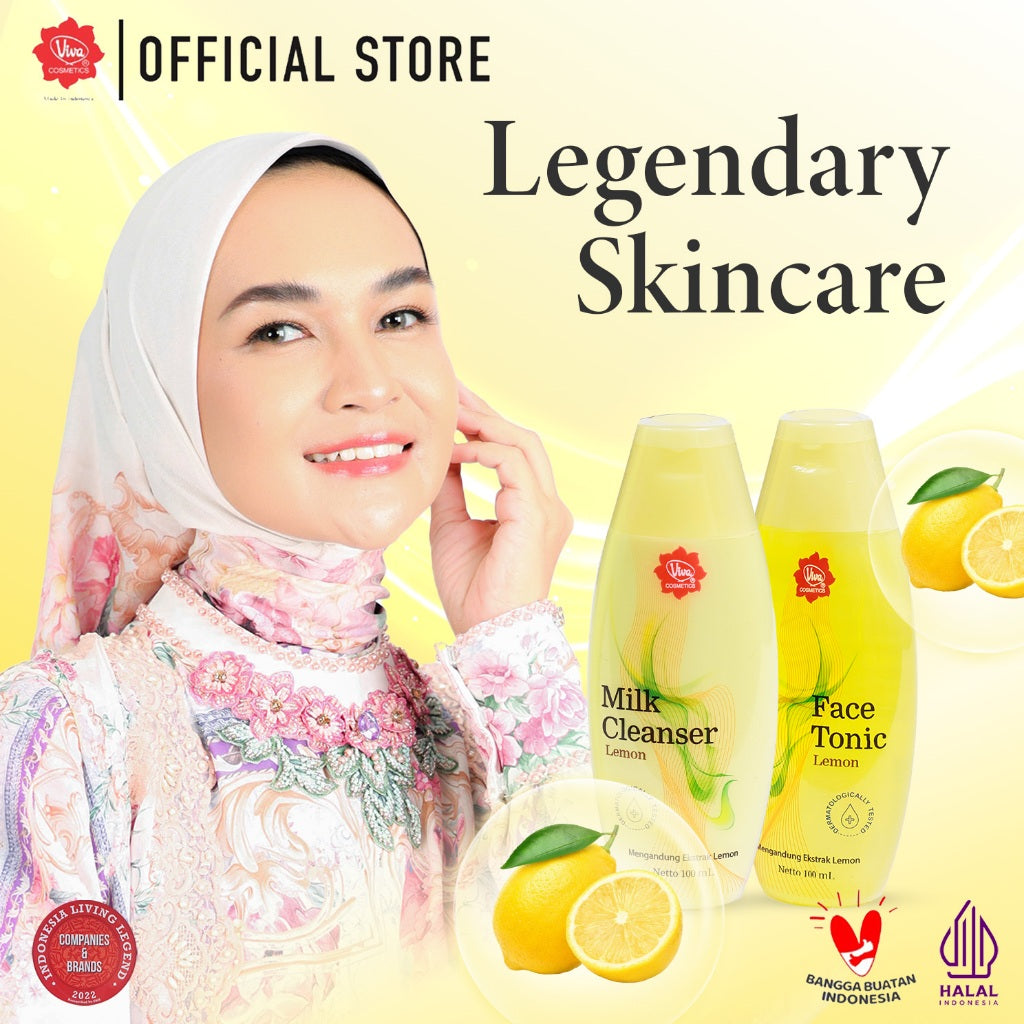 [PROMO] Paket_Double_Cleansing_Lemon - Viva Milk Cleanser & Face Tonic Lemon (100 ml & 200 ml)