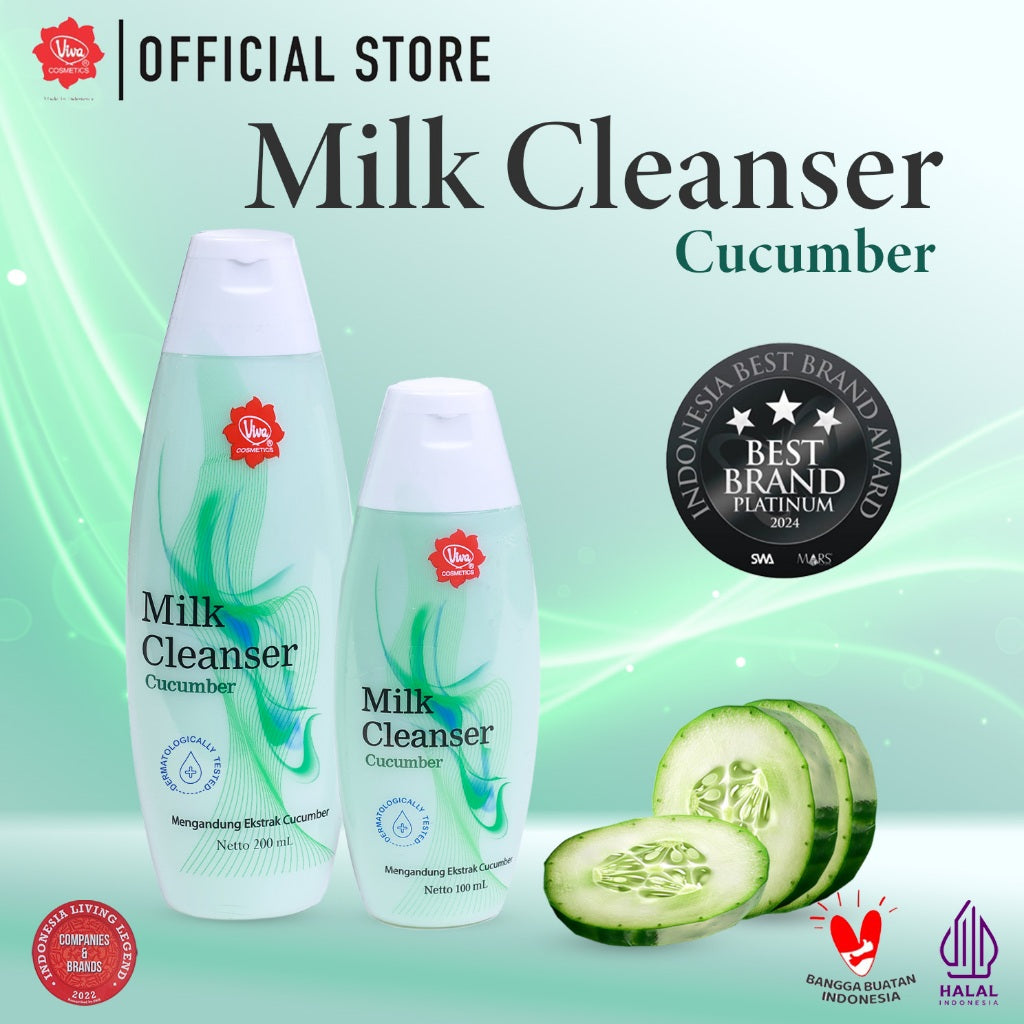 [PROMO] Paket_Double_Cleansing_Cucumber - Viva Milk Cleanser Cucumber & Astringent Cucumber (100 ml & 200 ml)