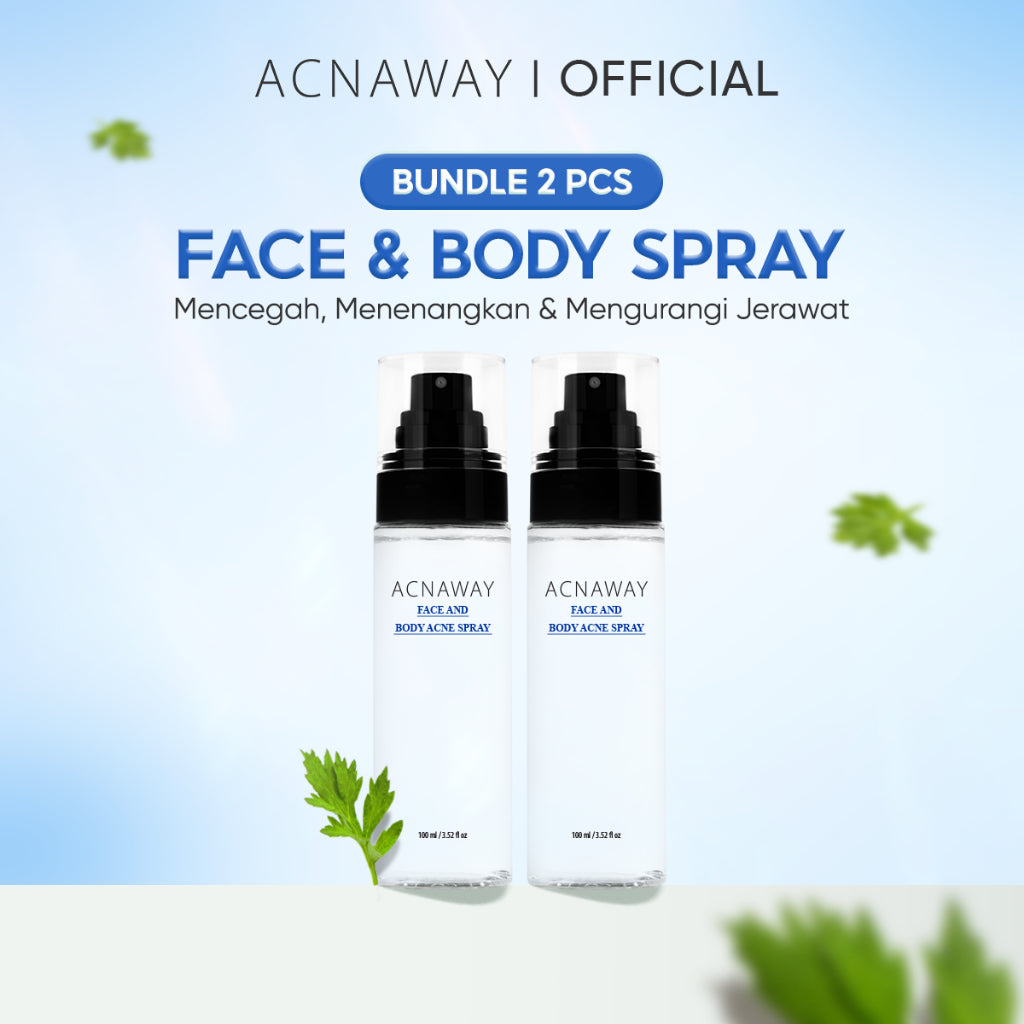 ACNAWAY Acne Face & Body Spray – Face Mist Spray Jerawat untuk Wajah & Badan | Skincare Calming Spray dengan AHA BHA PHA + BSASM + Multibiome | Penghilang Jerawat Punggung, Melembapkan & Menyejukkan Kulit Berjerawat