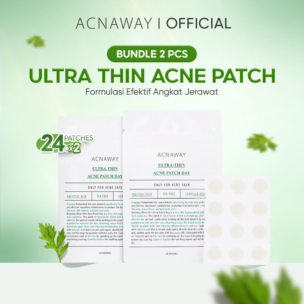 ACNAWAY Ultra Thin Acne Patch – Pimple Patch Tipis untuk Jerawat, Tahan Keringat & Bisa Dipakai di Bawah Makeup | Acne Sticker Salicylic Acid + Tea Tree + Centella Asiatica | Skincare Jerawat Tempel