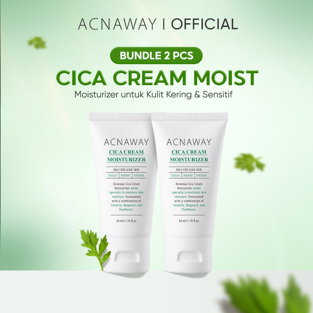 ACNAWAY Cica Cream Moisturizer – Pelembab Wajah untuk Kulit Berjerawat, Sensitif & Acne Prone | Melembapkan, Menenangkan, Mengatasi Jerawat Perawatan Kulit  Cepat Menyerap Moisturizer Cream Skin Barrier Moisture Krim Siang Centella + Mugwort + Panthenol