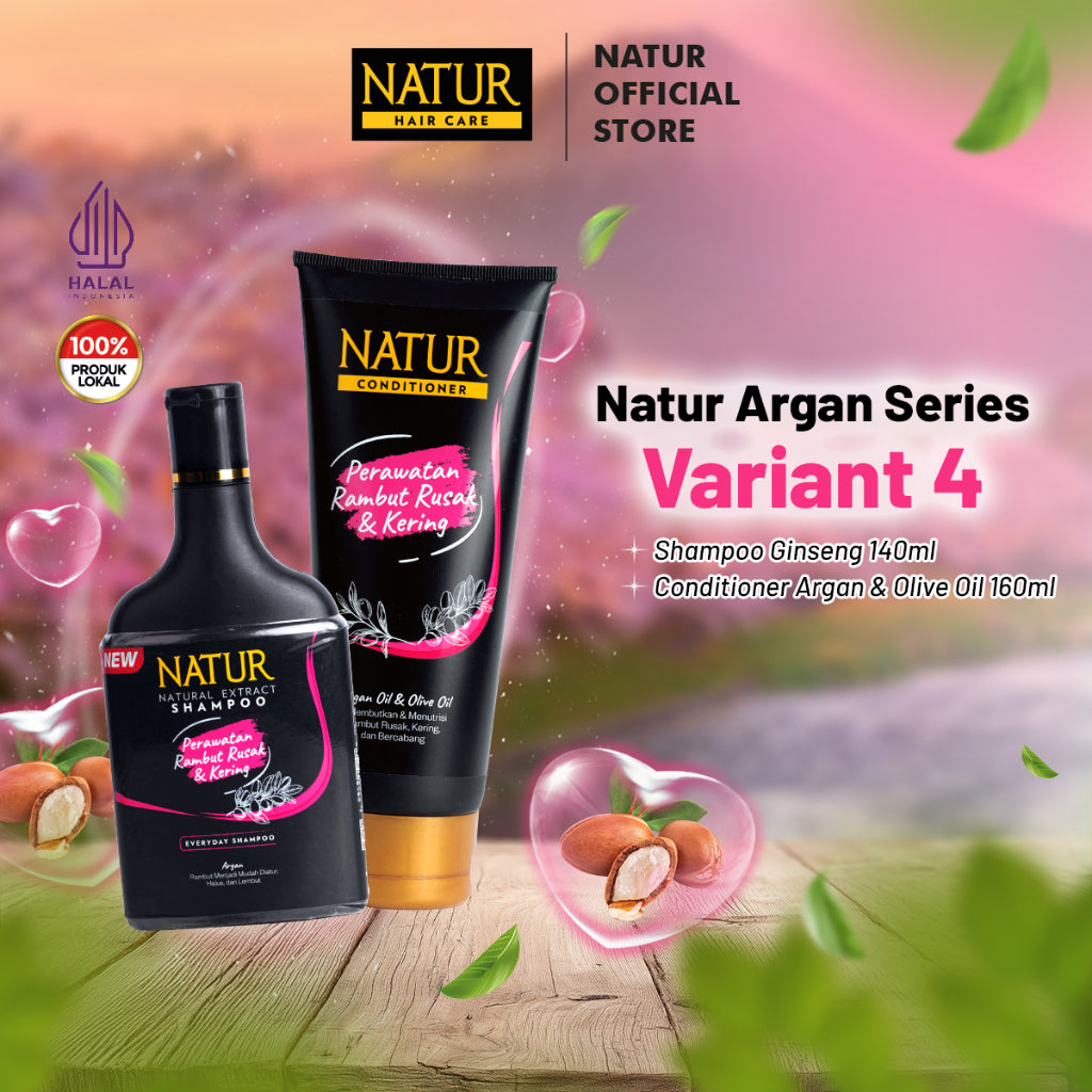 Natur Argan Series - Perawatan Rambut Rusak, Kering, dan Bercabang
