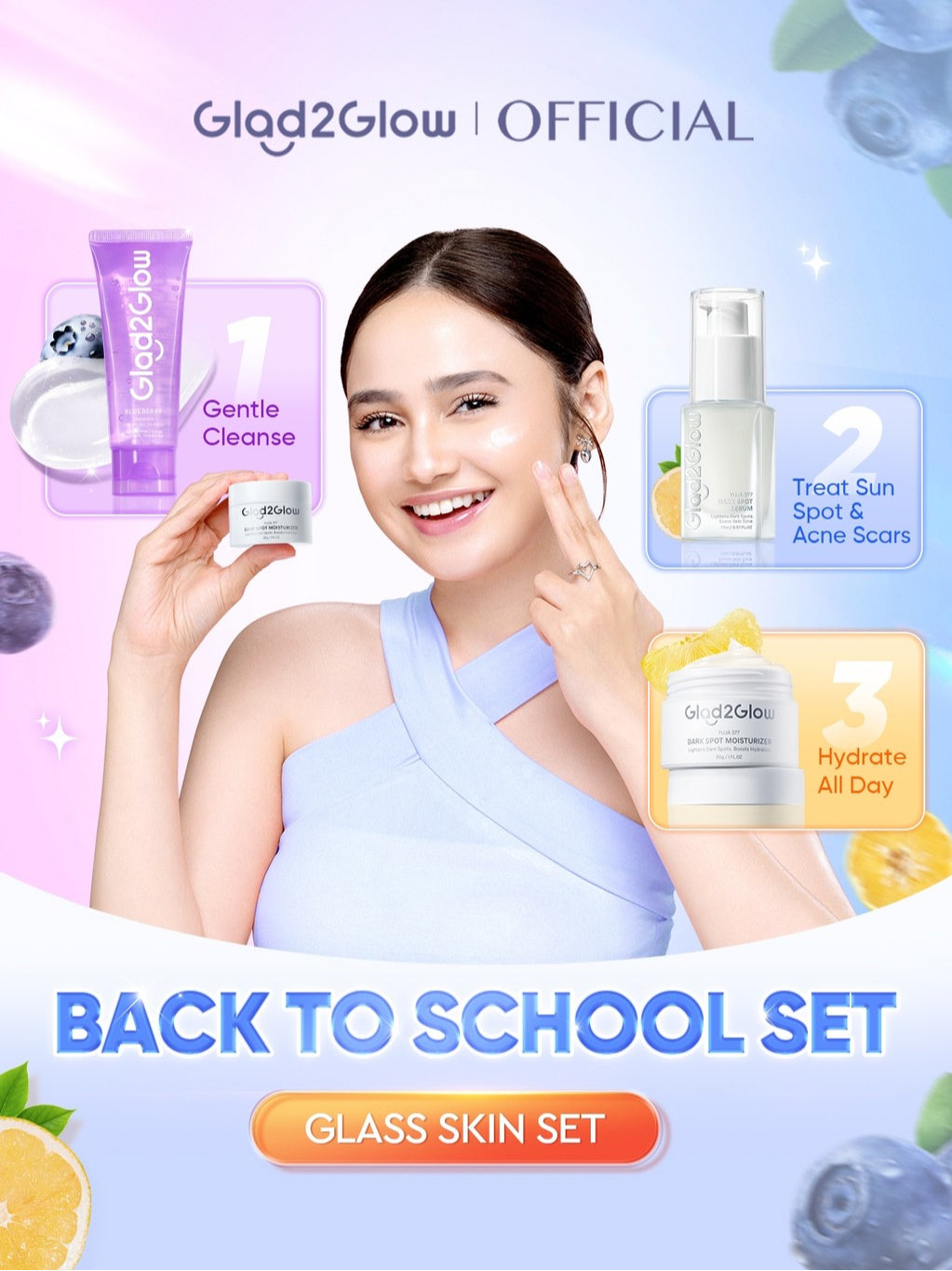 [SPOT-LIGHTENING] Glad2Glow 377 Dark Spot Concealer  bundle 4PCS Skincare Paket-SymWhite 377 Moisturizer+ 377 Serum+Cleanser +Niacinamide Day Cream Memperbaiki warna kulit kusam dan mencerahkan kulit G2G g2g officialstore