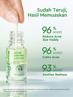 GLAD2GLOW Acne Drying Lotion Mengeringkan Jerawat 8 Jam Dengan Sulfur BHA & Bahan Alami Instant Acne Care Acne Gel Patch Spot Jerawat Serum Moisturizer Acne Skincare Wajah face wash facial Salicylic Acid Niacinamide g2glow official store