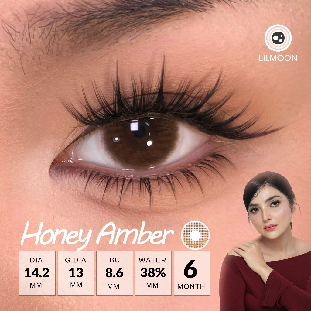 [Fuji Favorite] Lilmoon Softlens Honey Amber – Softlens Minus 0 s/d -8.50, Warna Natural Kualitas Jepang