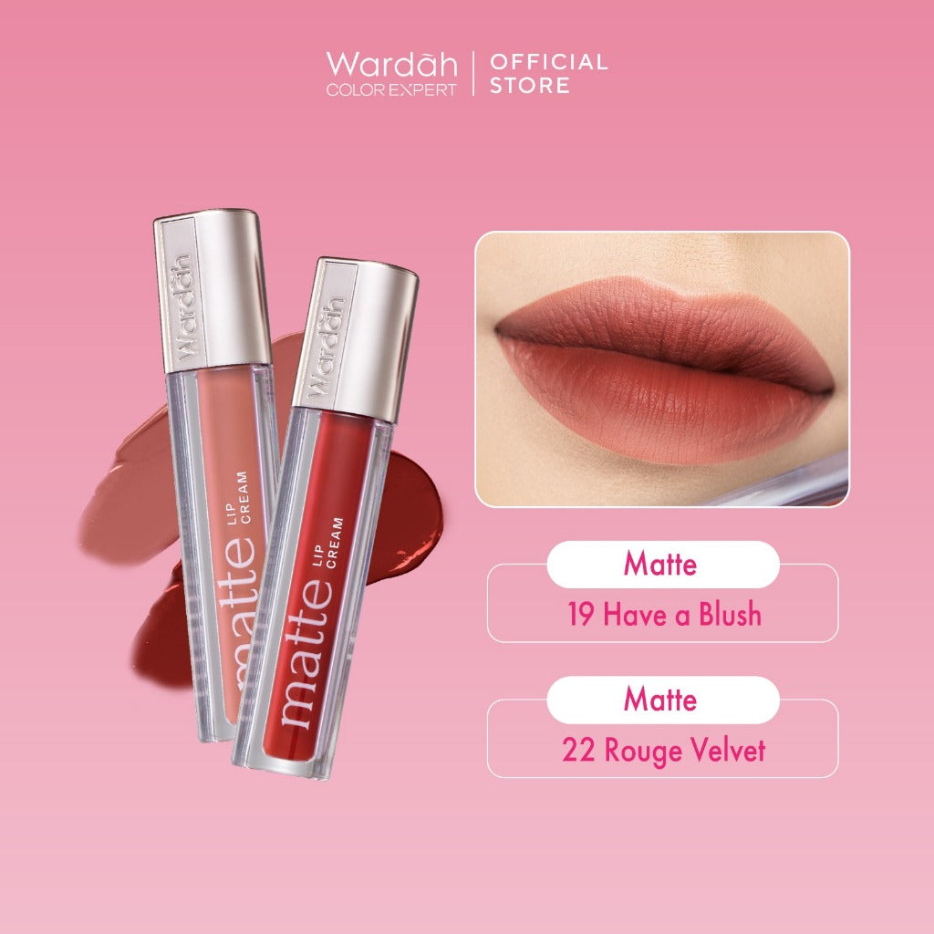 [OMBRE COVER BIBIR GELAP] WARDAH Ombre Glasting Liquid Lip + Matte Lip Cream -Lip-Stain-Lipgloss-Lipstik-Lip Matte-Lipcream-Lip Cream- Glossy Longlasting Waterproof Tahan Lama - Glaze Lip - Makeup - Liptin Anak Sekolah