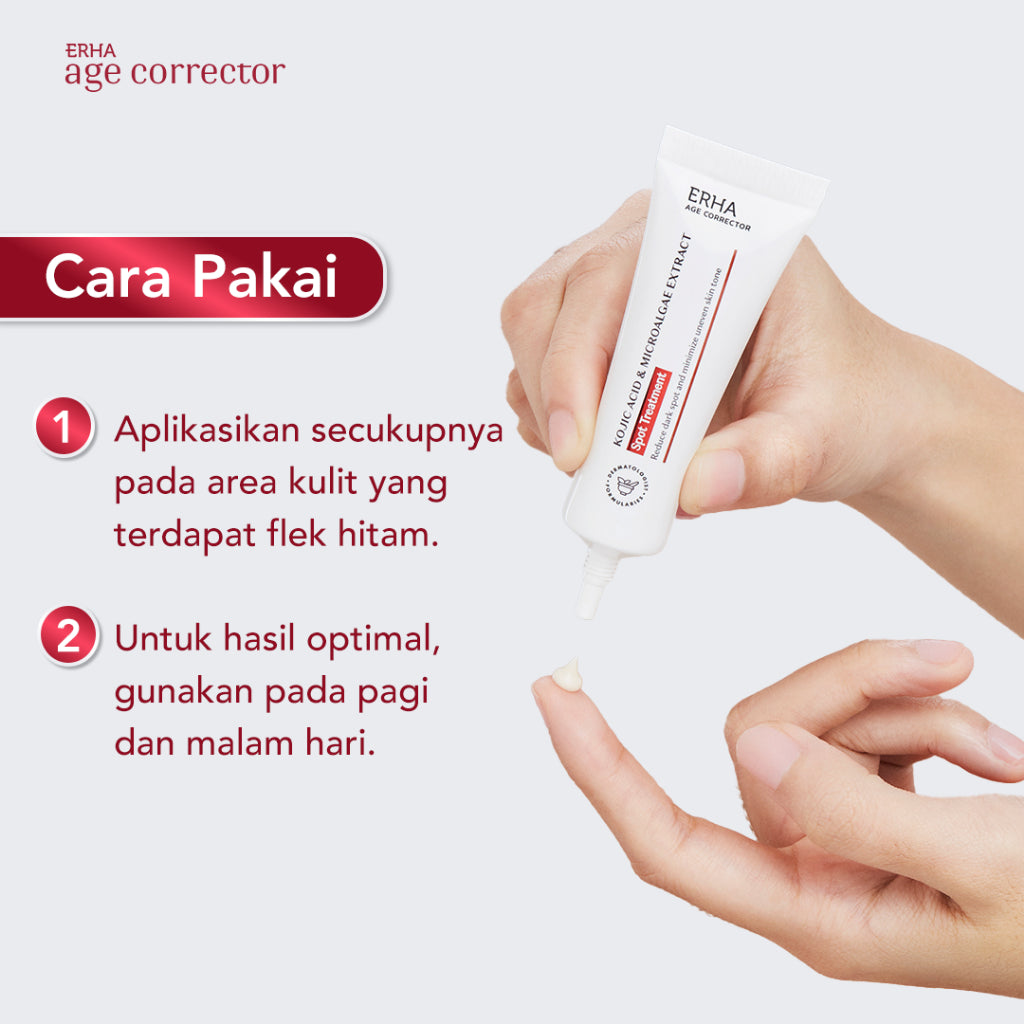 ERHA Age Corrector Kojic Acid & Microalgae Extract Spot Treatment 15g - Krim Untuk Flek Hitam | Dark Spot | Hiperpigmentasi | Bintik Hitam | Bekas Jerawat | Noda Hitam | Ratakan Warna Kulit