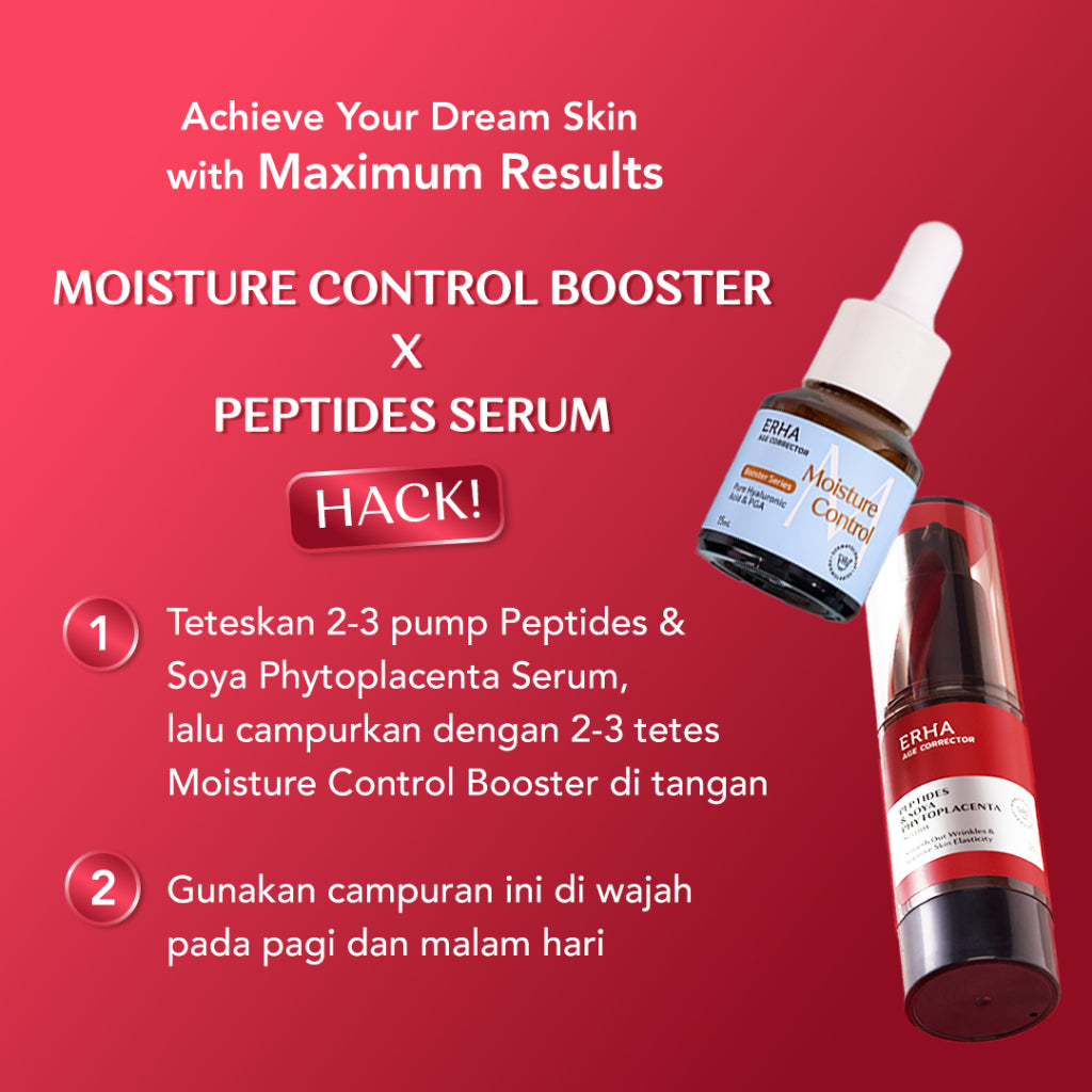 ERHA Age Corrector Moisture Control Booster 15ml Pure Hyaluronic Acid & PGA  - Booster Hidrasi Anti Aging | Melembabkan Lebih Dalam | Mengurangi Garis Halus | Mencerahkan | Anti Penuaan