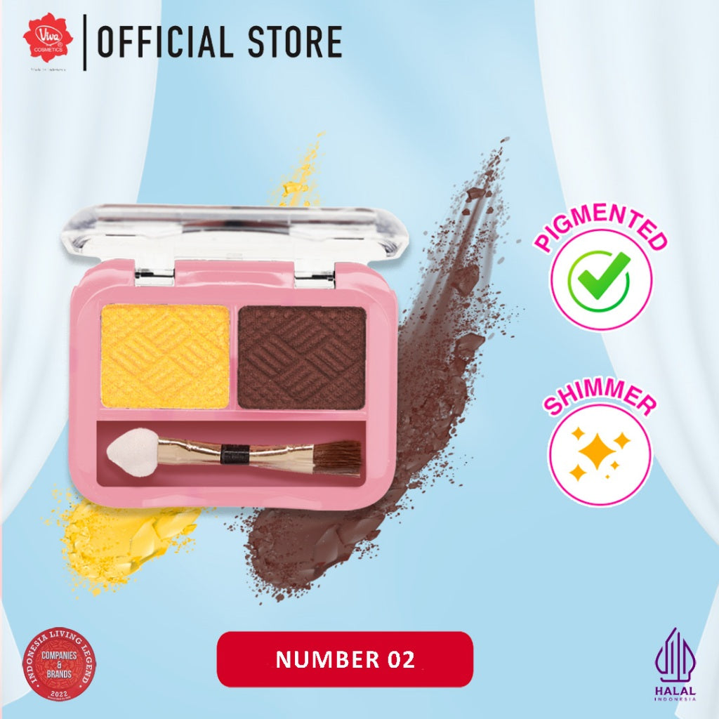 Viva Eye Shadow Duo - 2.3 gr (tersedia 12 varian kombinasi warna)