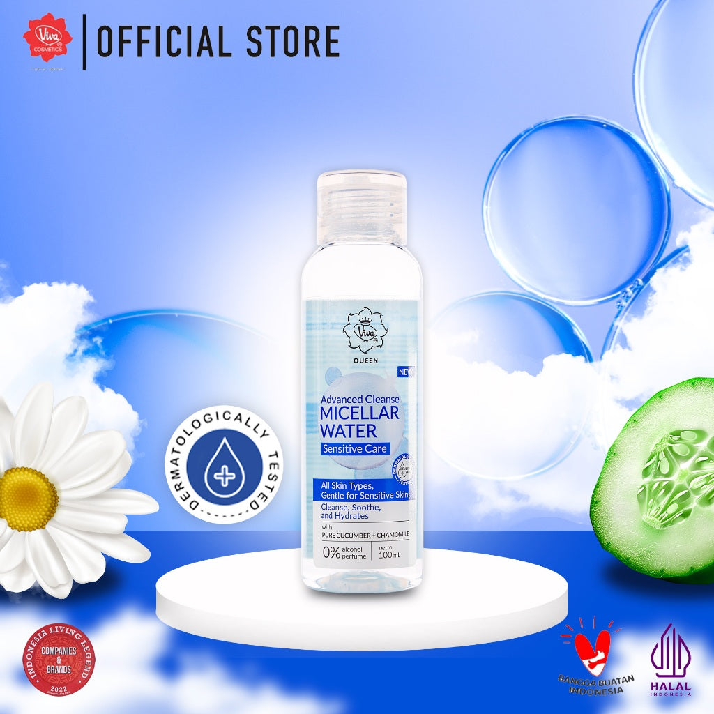 Viva Queen Advanced Cleanse Micellar Water with Pure Cucumber & Chamomile (NO ALCOHOL & NO PARFUME) - 100ml