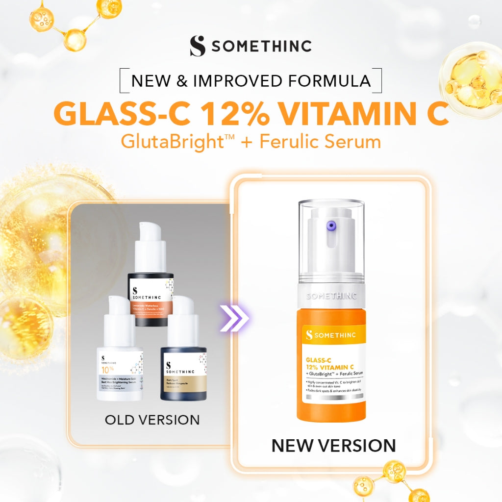 [BARU!] SOMETHINC GLASS-C 12% VITAMIN C + GlutaBright + FERULIC Serum - Mencerahkan wajah, Serum Brigthening hapus dark Spot, Age Spot & Freckles, Glowing Serum