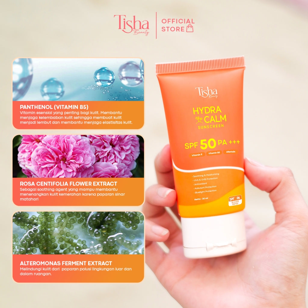 Tisha Beauty Hydra Calm Sunscreen In Vivo Tested SPF 50 PA+++ 30ml