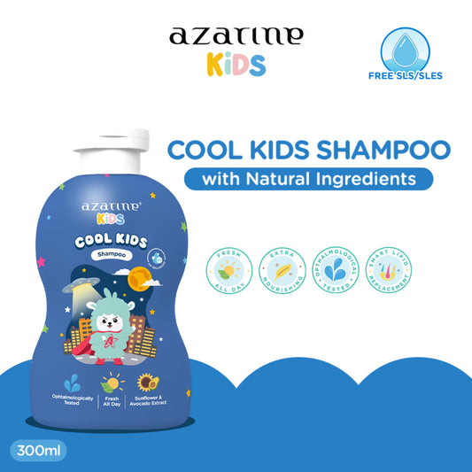 Azarine Kids Cool Kids Shampoo 300ml Shampoo Bayi Kids SLS FREE with Natural Ingredients untuk kulit sensitif all skin types For Boys