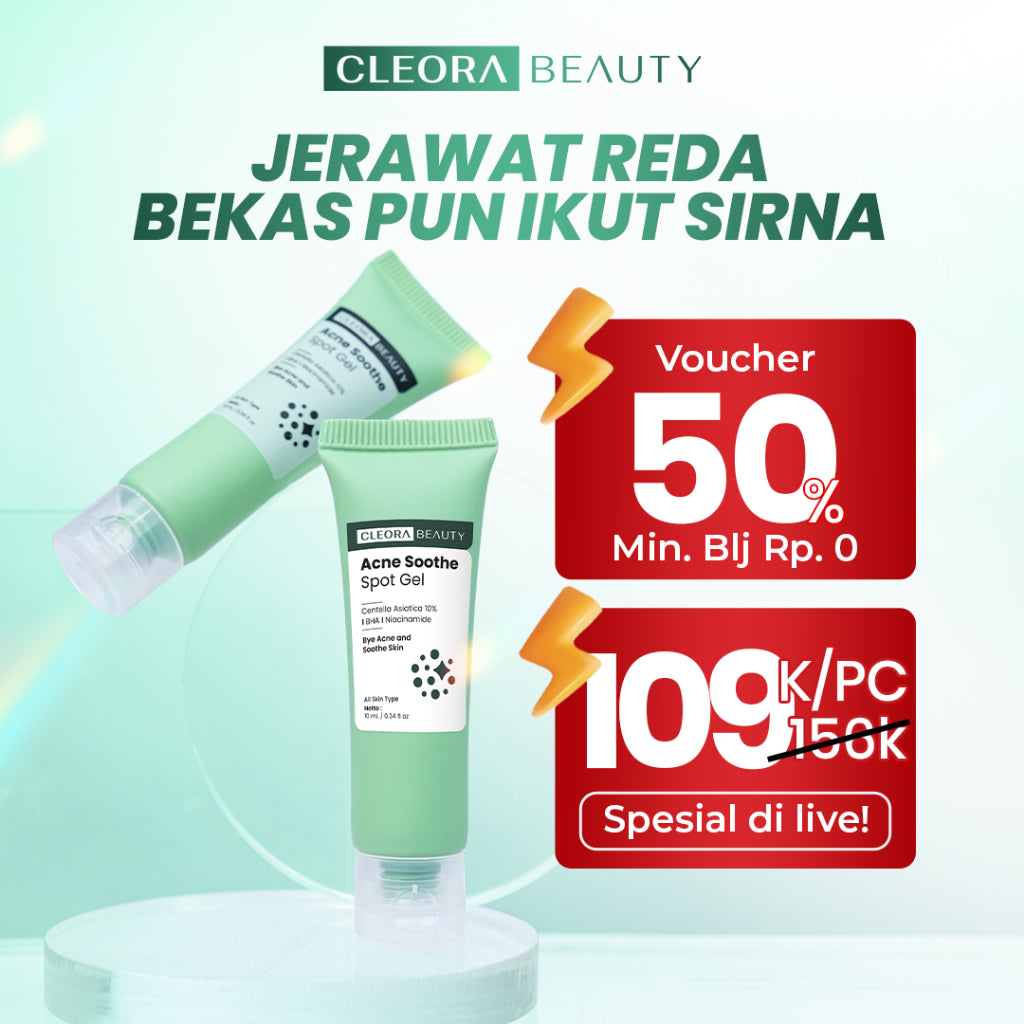 Cleora Twinpack Acne Soothe Spot Gel Special Bundle 2pcs - Obat Totol Jerawat Dan Bekasnya Untuk Wanita Pria Cream Salep Perawatan Wajah