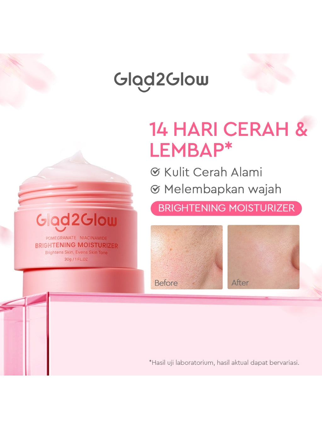 Glad2Glow Moisturizer Series Mencerahkan Pencerah Wajah Anti Jerawat Penuaan Hilangkan Flek Tenangkan Kulit Niacinamide 377 Retinol Centella Skincare Pelembab Esensi Perawatan Kulit Pelembab Wajah Pembersih day cream tone up g2g official store