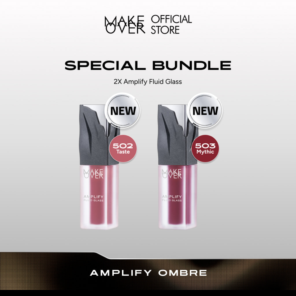 [SPECIAL 11.11] NEW! MAKE OVER Amplify Fluid Glass Lip Gloss - Peptide Plump Technology Hydrating Glossy Shine Non Sticky Buildable Color Lip Balm Comfort Moisturizing Plump Lips