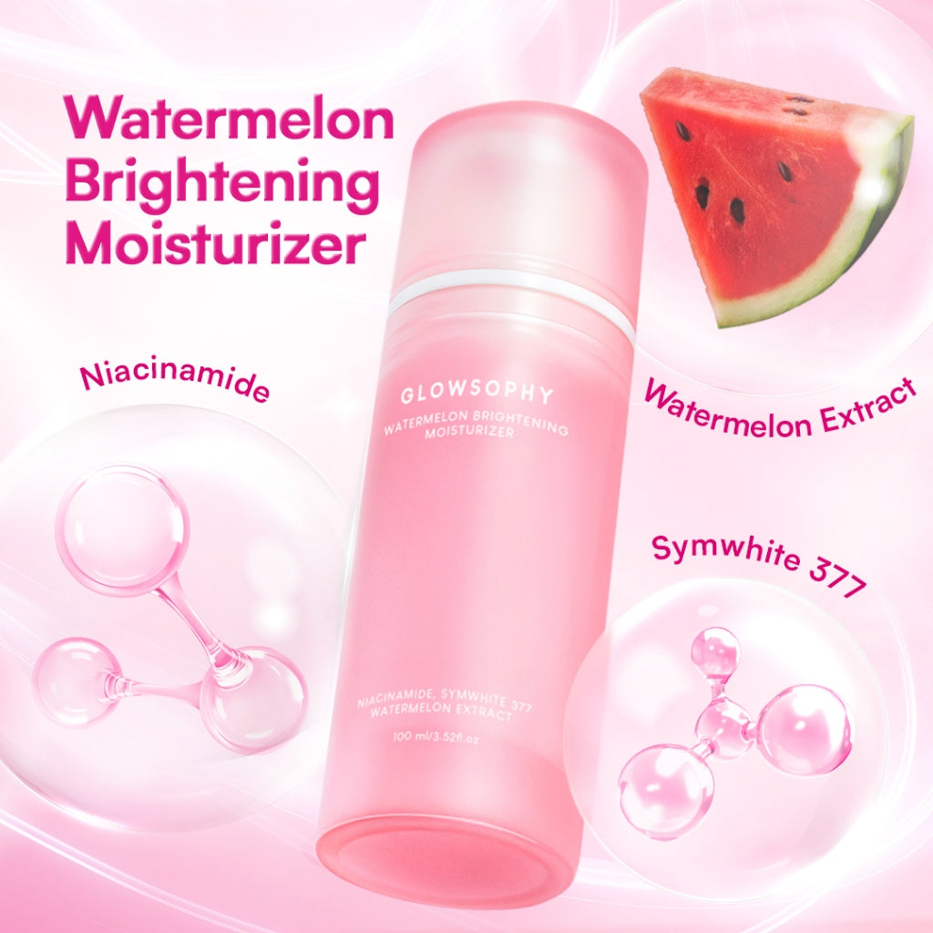 Glowsophy Bundle 2in1 Glow Skin Watermelon Brightening Moisturizer 100 ml + Pineapple Triple C Glow and Bright Serum 30 ml