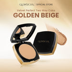 Glowsicha - Velvet Perfect Two Way Cake - Bedak Padat Mencerahkan Menyamarkan Noda Tahan Lama Ringan Glowing Matte Finish Anti Minyak Halus Lembut Cerah Merata Bedak Kulit Berminyak Makeup Harian Compact Powder Foundation