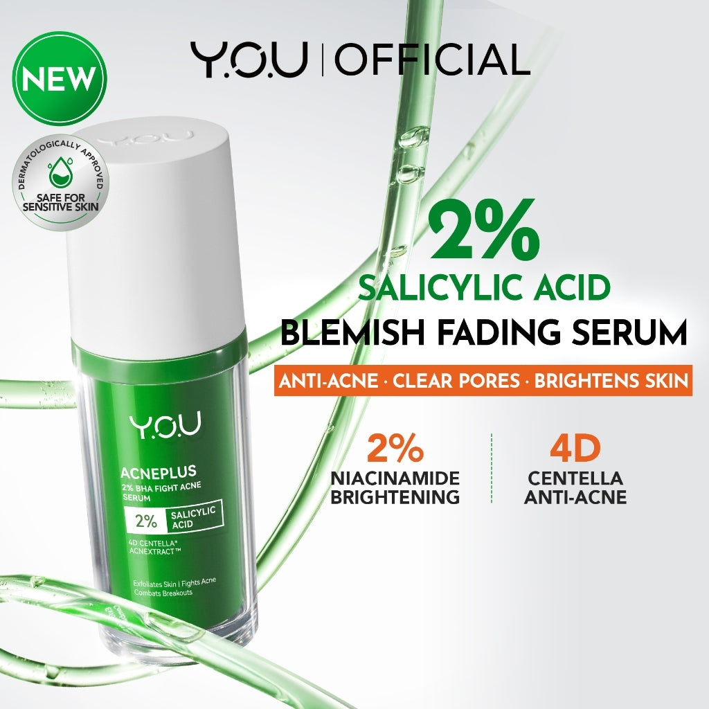 [NEW] YOU AcnePlus 2% BHA Fight Acne Serum Jerawat Kulit Berminyak Berjerawat Salicylic Acid Serum